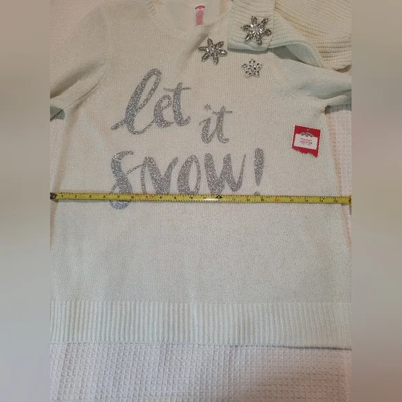 Let It Snow Sweater with Faux Fur Cuffs - Picture 11 of 14